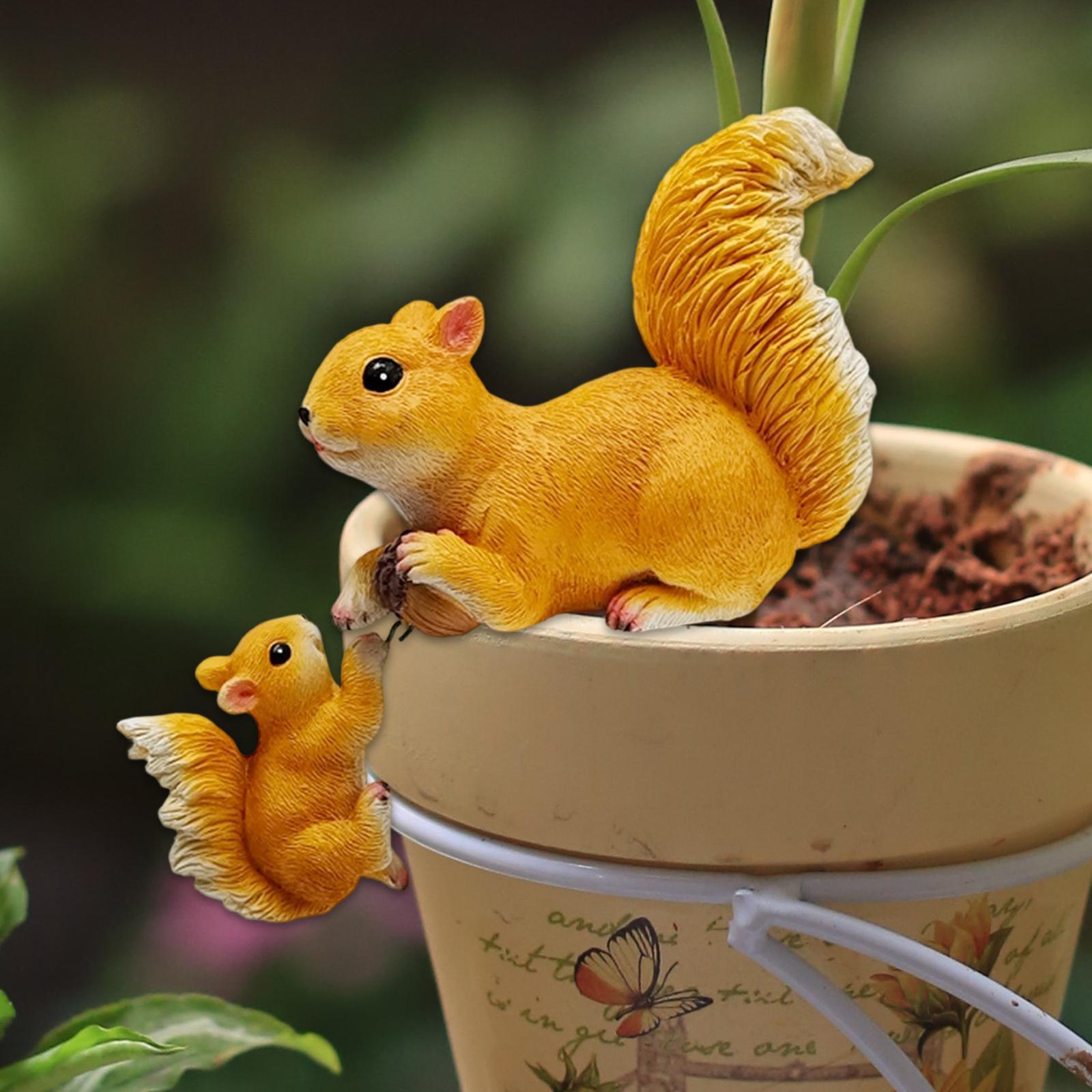 Bonsai Garden Art - Garden Squirrel Ornament Resin Animal Sculpture