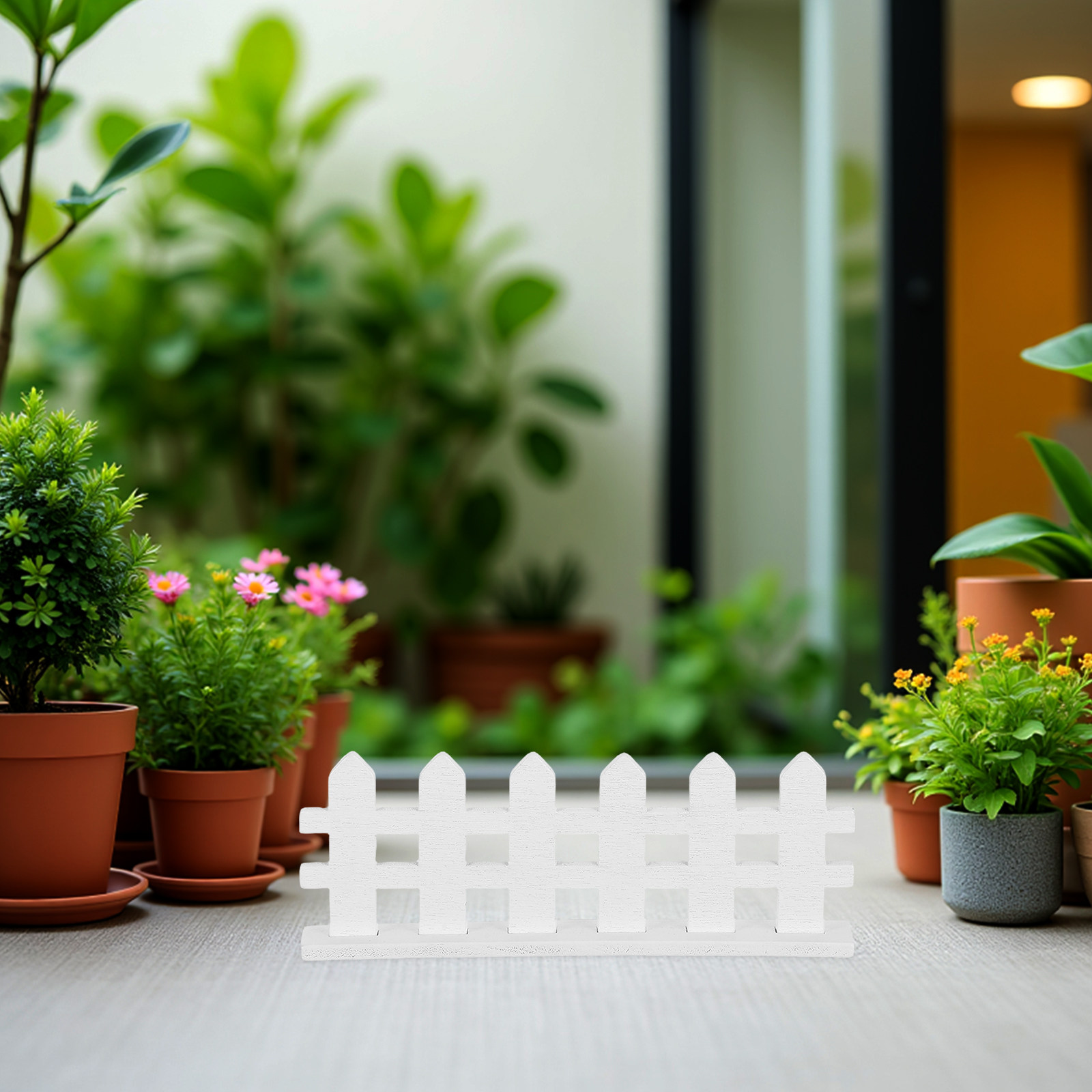 Bonsai Garden Landscape Design - 12Pcs Miniature Wooden Fence White Picket