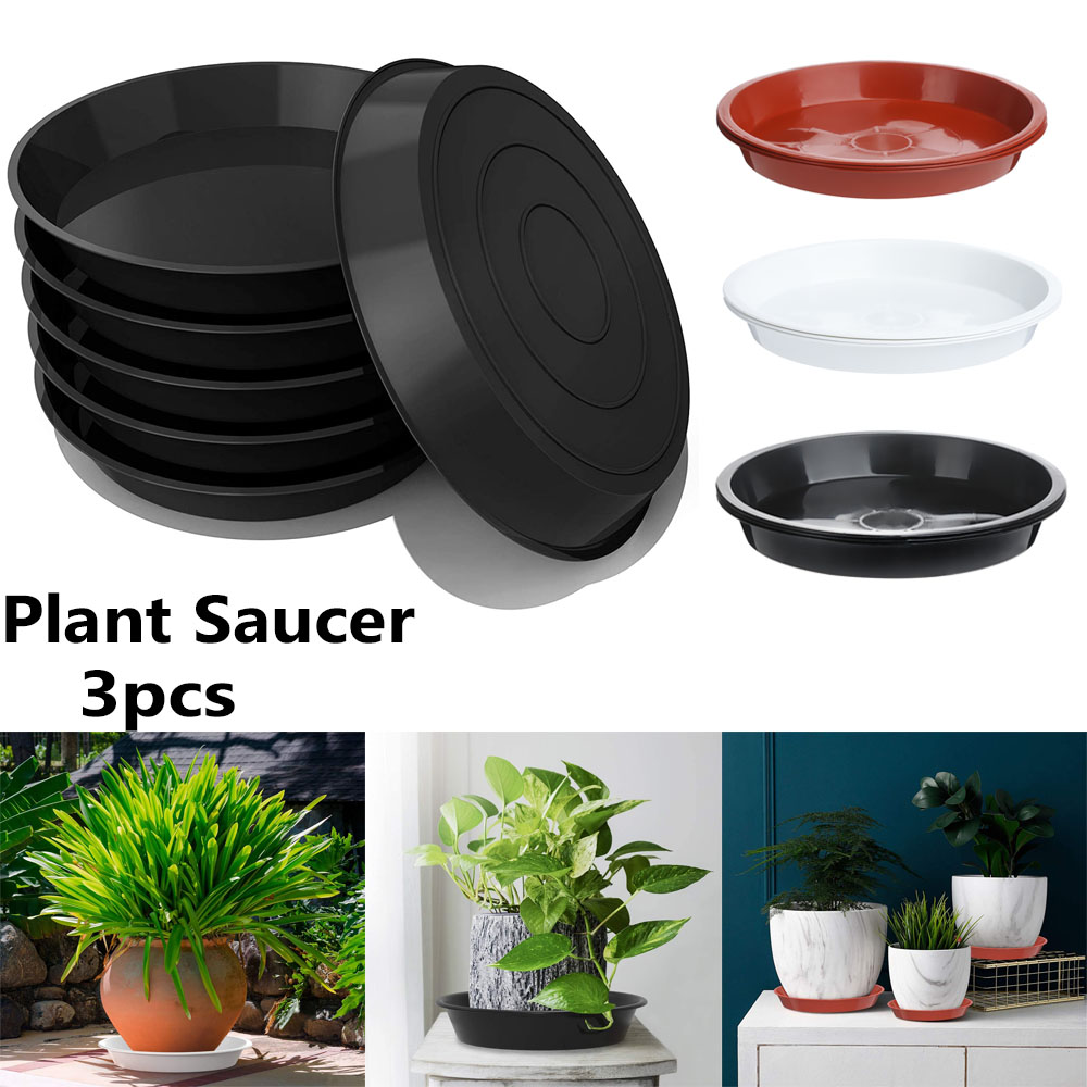 3Pcs Round Shaped Plant Trays  - Drip Tray Saucer review and price