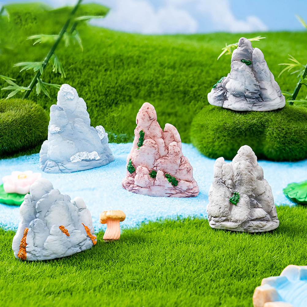 6Pcs Resin Mini Bonsai Mountai - Bonsai Garden Landscape Design review and price