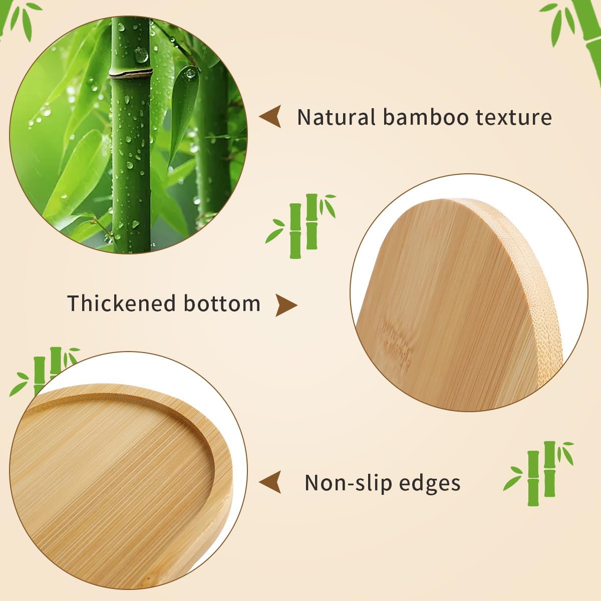 4pcs Bamboo Plant Saucer Oval  - Drip Tray Saucer review and price
